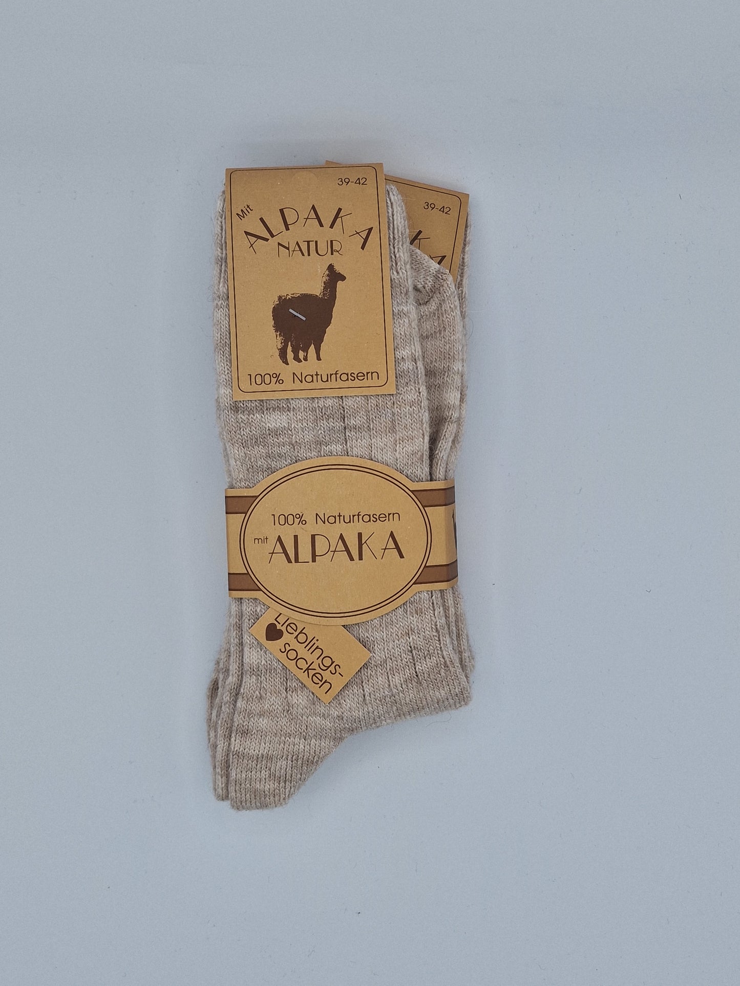 Alpaka Socken 100% Natur im Doppelpack
