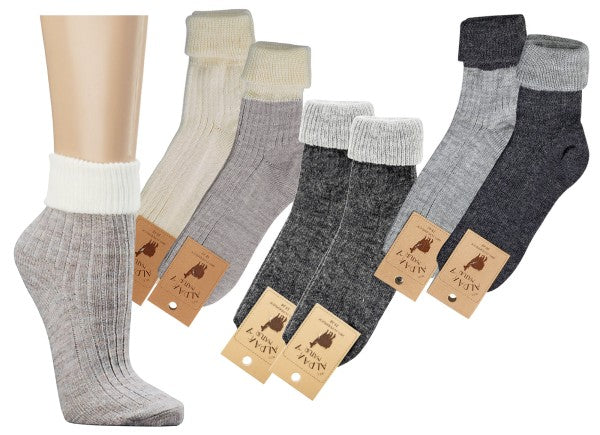Alpaka Umschlag-Socken im Doppelpack