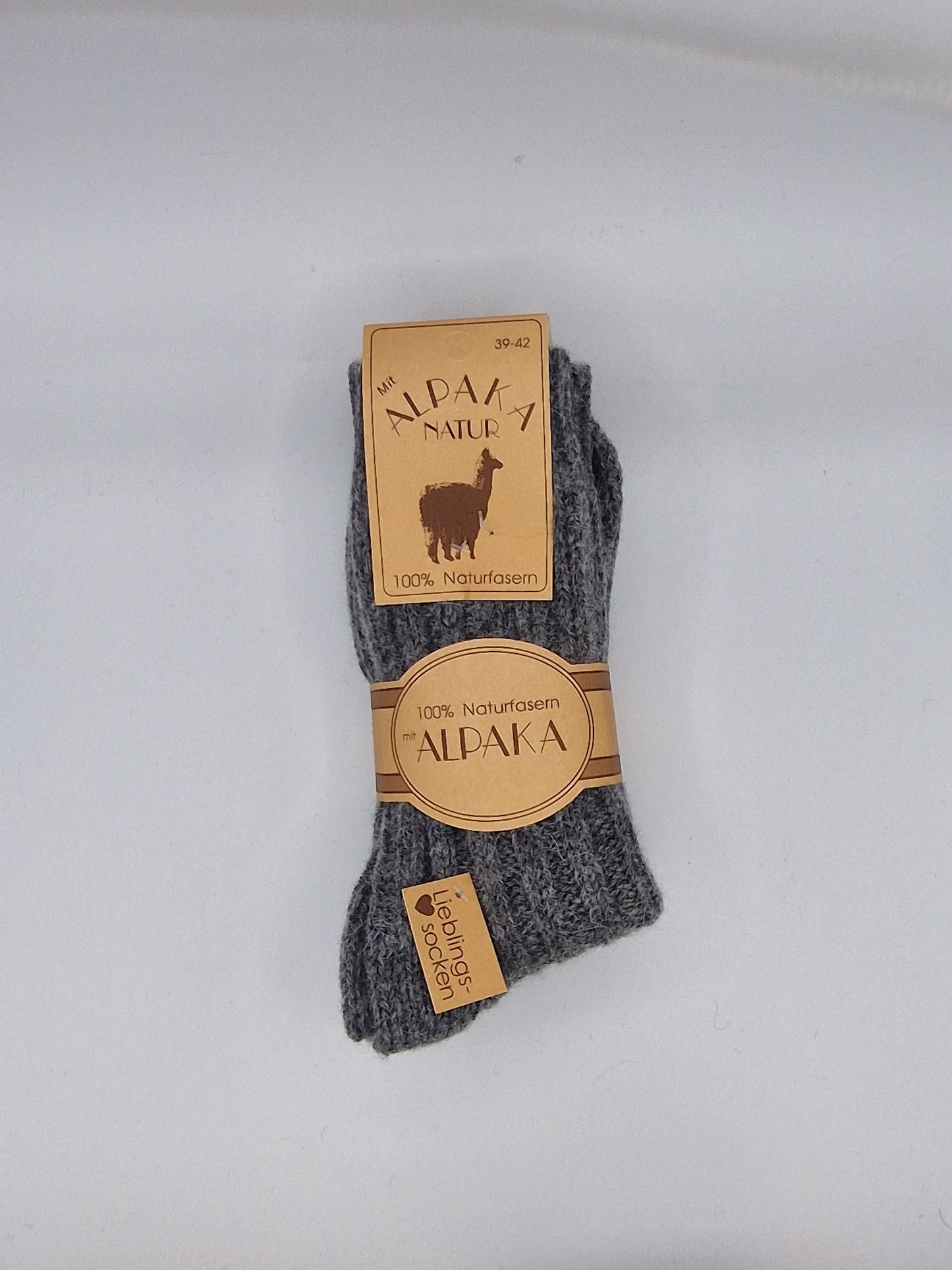 Dicke Alpaka Socken 100% Natur im Doppelpack